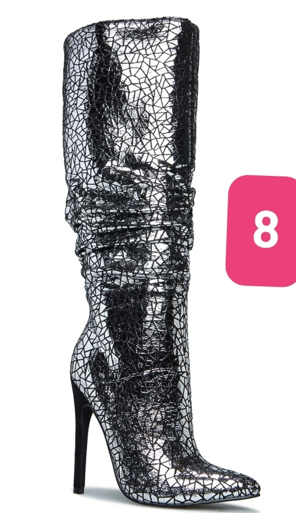 New JustFab silver boots